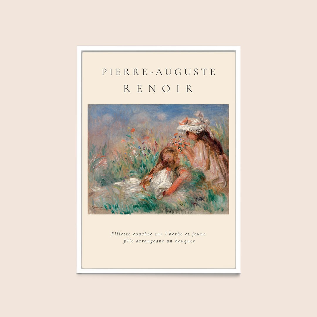 Pierre-Auguste Renoir - Fillette couchée sur l'herbe et Jeune fille arrangeant un bouquet