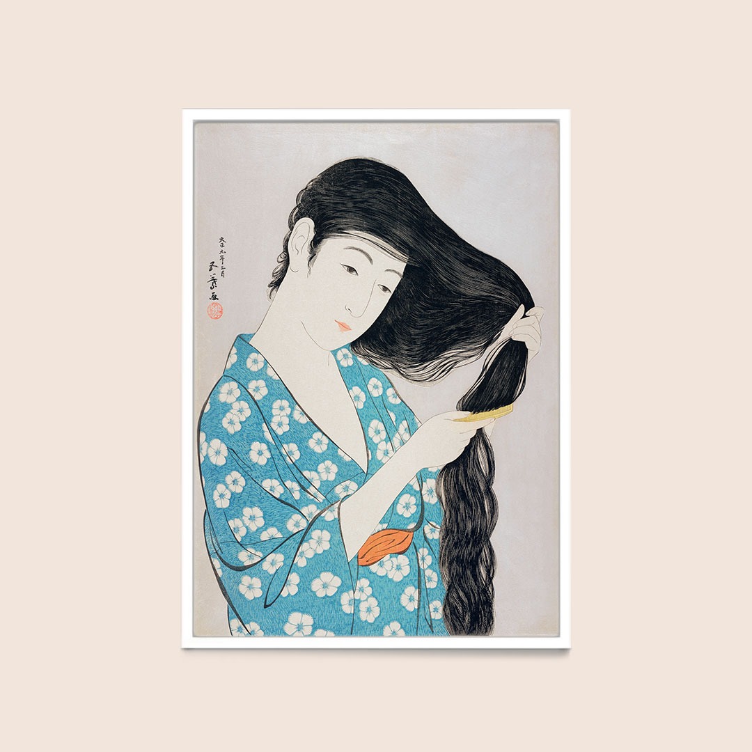 Goyo Hashiguchi - La Jeune fille se coiffant