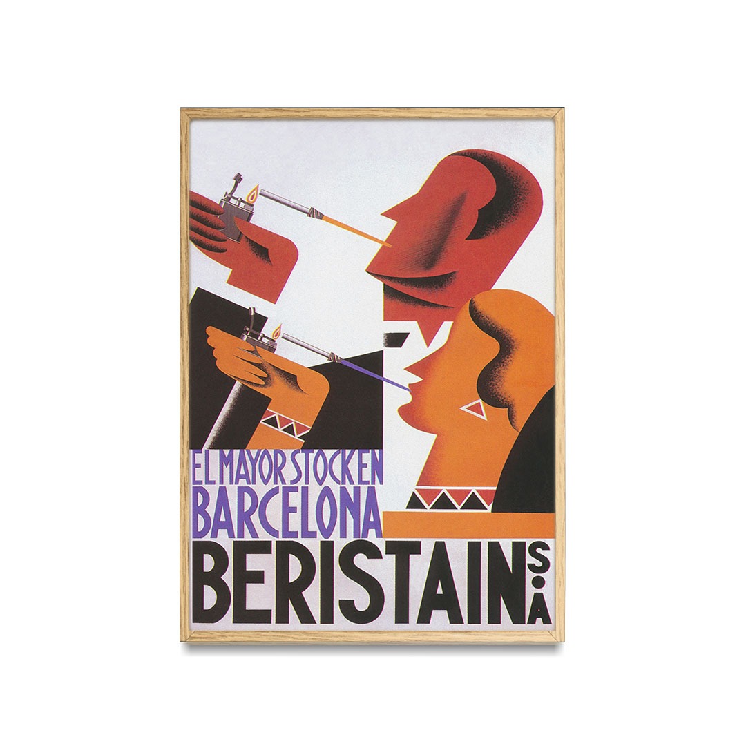 Cigarettes Dunhill - Le plus grand stock de Barcelone - Beristain S.A. - Affiche Publicitaire de Jacint Bofarull c.1932